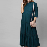 Teal Green Maternity Maxi Nursing Dress